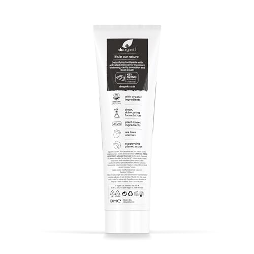Dr. Organic Whitening Charcoal Toothpaste 100ml - Silica & Mint