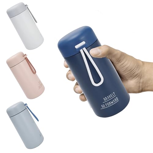 9oz Double Wall Insulated Water Bottle with Carry Handle - Dark Blue