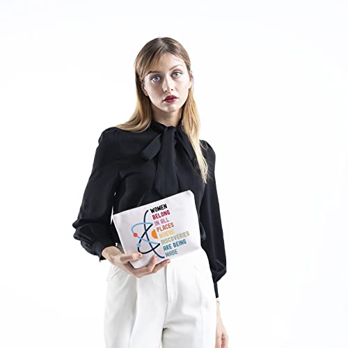 Steminist Canvas Makeup Bag - Women in STEM Zipper Pouch Organizer