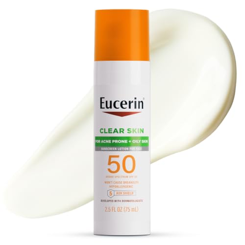 Eucerin Clear Skin Face Sunscreen SPF 50, 2.5 Fl Oz - Oily Skin Control
