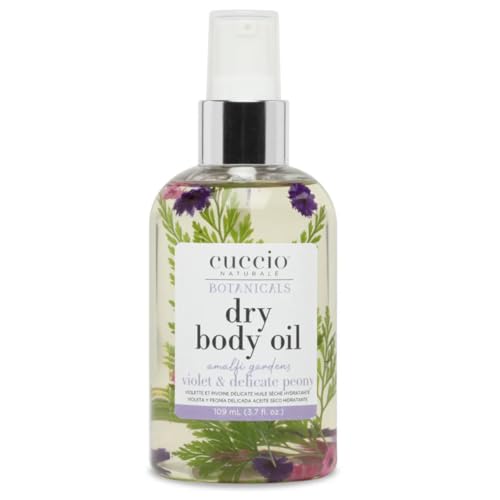 Cuccio Dry Body Oil - Violet & Delicate Peony, 3.7 Fl Oz - Lightweight Moisturizer