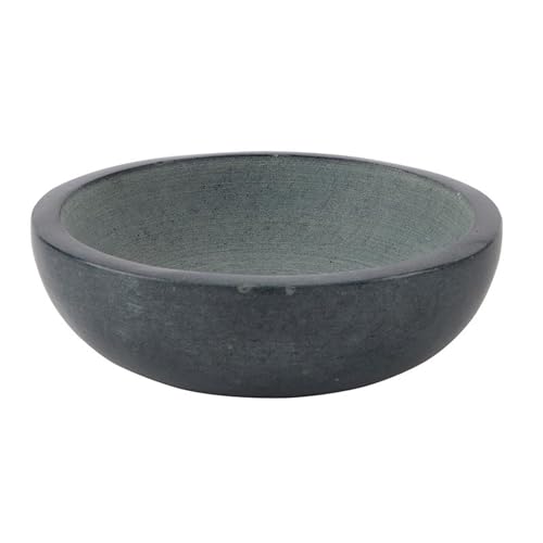 Decorative Soapstone Bowl - Dark Blue/Grey Accent Piece, 4" Diameter