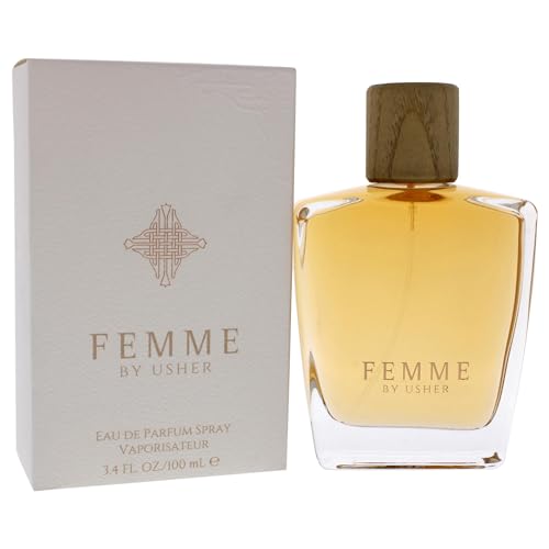 Usher Femme Eau de Parfum for Women, Chypre Floral Fragrance, 3.4 oz