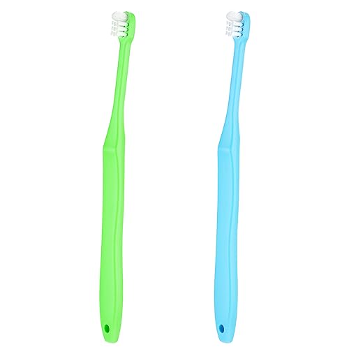 WLLHYF Soft Small Head Tufted Toothbrush Set - 2 Pack (Blue & Green)