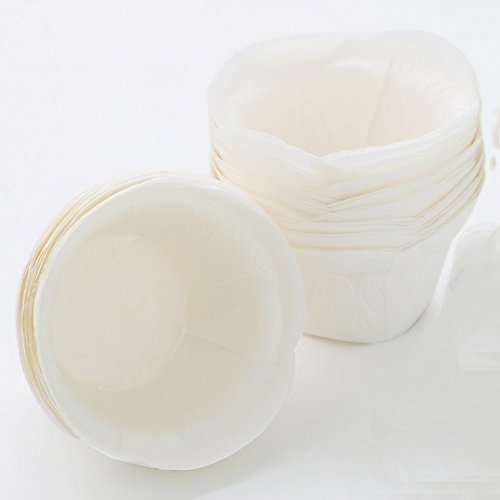 Cupcake Liners - 50 Count White Baking Cups for Muffins & Cupcakes
