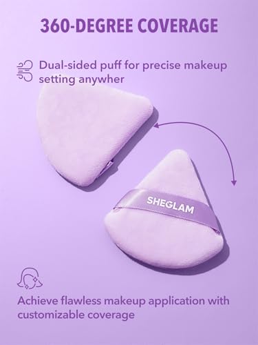 SHEGLAM Insta-Ready Powder Puff - Mauve Purple Makeup Tool for Touch-Ups