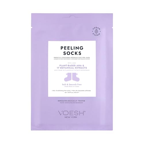 VOESH 1 Pack Exfoliating Peeling Socks for Dry & Calloused Feet - Home Spa Treatment