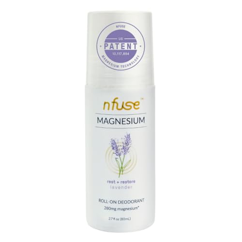 nfuse Magnesium Roll-On Deodorant - Aluminum-Free Natural Lavender Scent