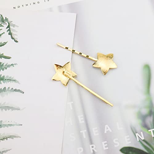 Gold Star Hair Clips 10 Pcs Bridal Bobby Pins for Women & Girls