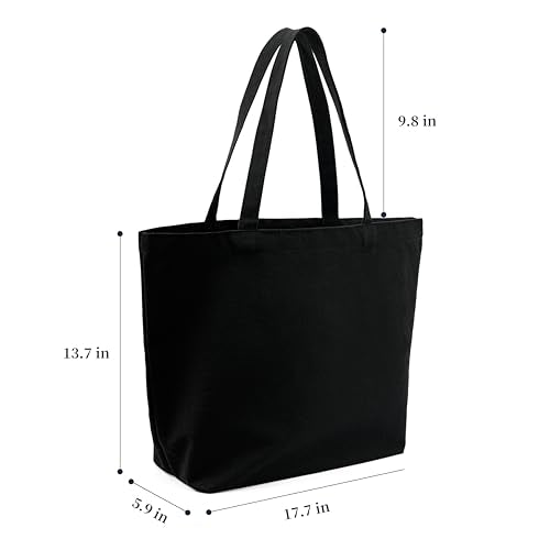REDSINDA Blank Canvas Cotton Tote Bags - Set of 2 Reusable Grocery Bags