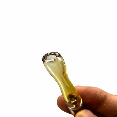 Handmade 3 Inch Golden Borosilicate Glass Blowing Stem Tube - 2 PCS