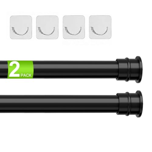 HAOYUNTE Adjustable No-Drill Tension Curtain Rods 28-48 Inch - 2 Pack