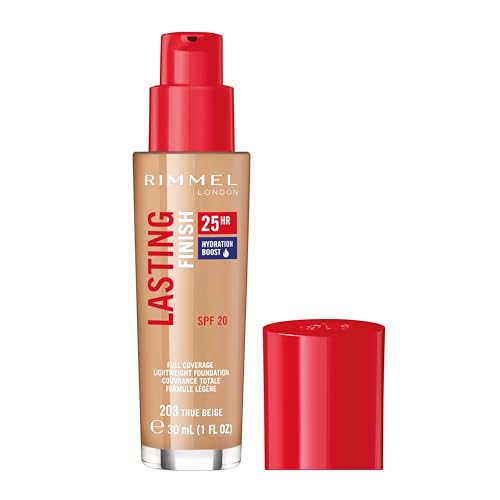 Rimmel London Lasting Finish 25HR Foundation - 203 True Beige, 1oz