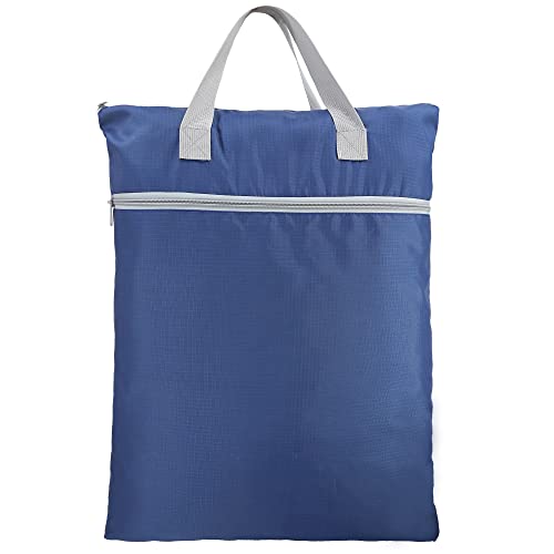 BeeGreen Navy Blue Hanging Laundry Hamper with Zippered Pockets