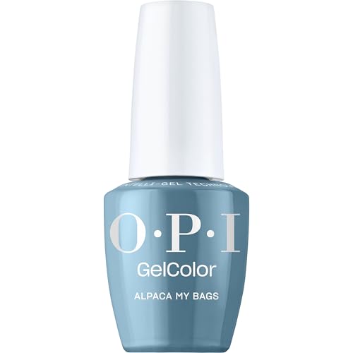 OPI GelColor LED Cure Gel Nail Polish - Alpaca My Bags Opaque Teal, Long-Lasting & Vegan, 0.5 Fl Oz