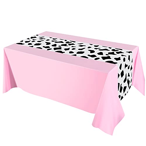 3 Pack Cow Print Disposable Tablecloths, 54x108 Inch for Parties