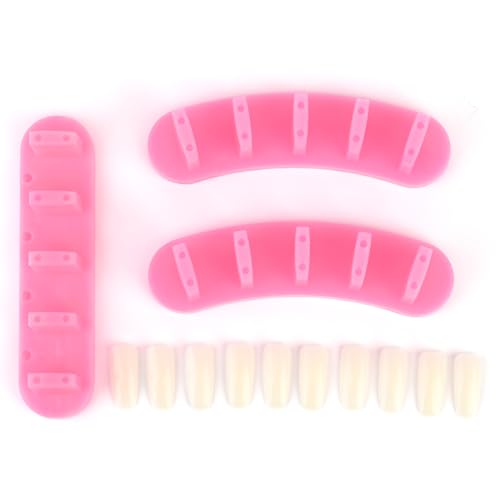 3Pcs Nail Practice Display Stand with 10Pcs False Nail Tips - Nail Art Tools