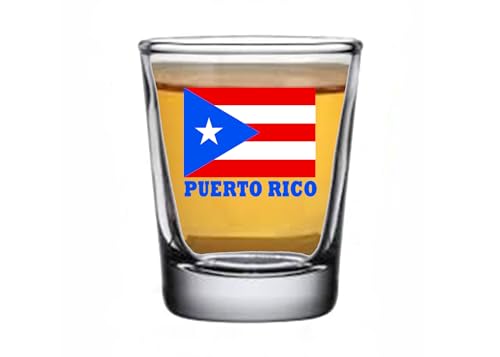 Puerto Rico Flag Shot Glass - 1.5 oz Heavy Base Gift