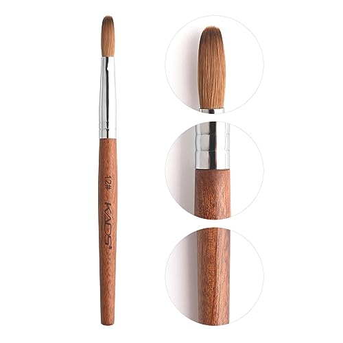 KADS Size 12 Kolinsky Sable Acrylic Nail Brush with Redwood Handle