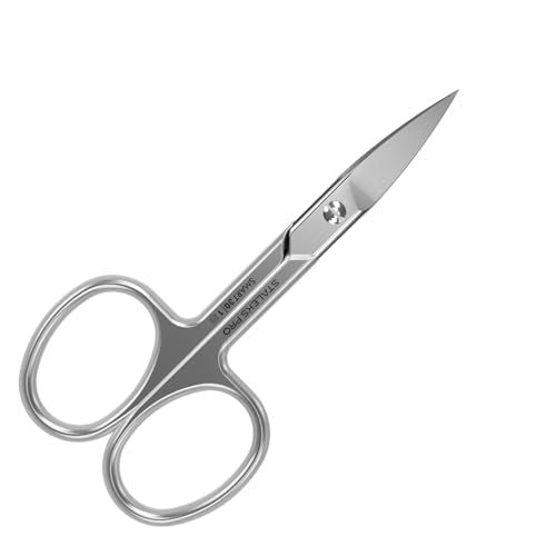 STALEKS PRO SMART 30 Nail Scissors, Curved Blade Stainless Steel Manicure Tool