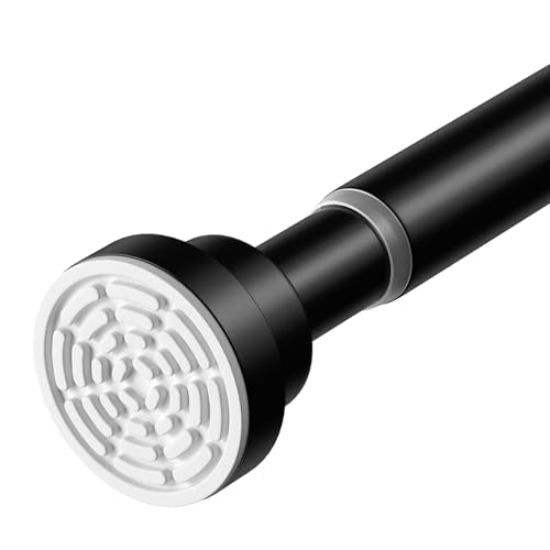 Adjustable Tension Curtain Rod 31-77 Inch - Black No Drill