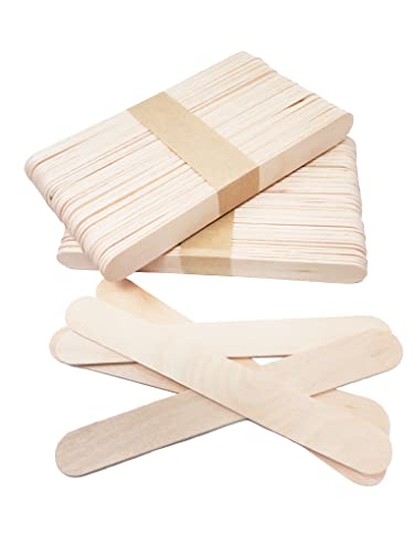 100 Pack Premium Birch Waxing Sticks for Hair Removal & Crafts