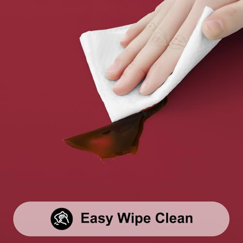Smiry Elastic Fitted Vinyl Tablecloth for 6ft Folding Tables - Waterproof & Wipeable (Wine Red, 30"x72")