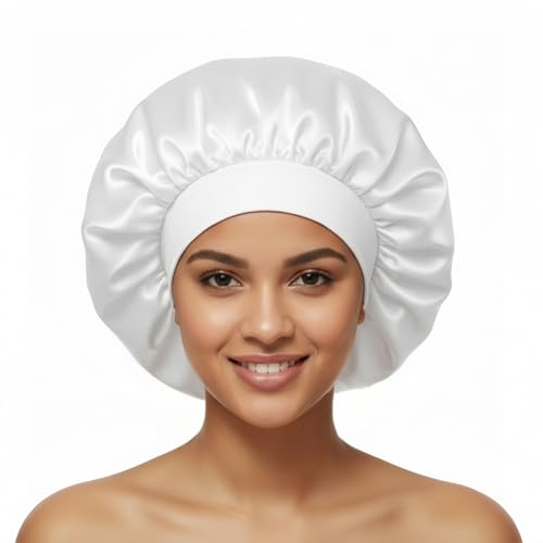 Large Silk Bonnet for Sleeping - Hypoallergenic Satin Hair Cap
