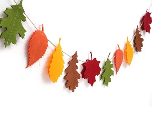 Autumn Felt Leaf Garland - Double Layered Fall Banner for Home Decor