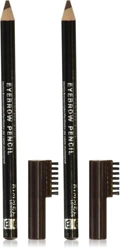 Rimmel London Brow This Way Eyebrow Pencil - Dark Brown, Pack of 2
