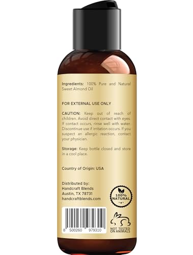 100% Pure Sweet Almond Oil - 4 Fl Oz - Natural Carrier Oil for Skin & Hair