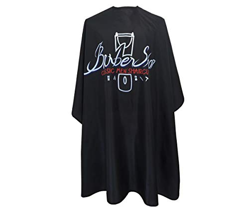 Pelocapa Barbershop Pattern Barber Cape, 63x56 in Waterproof Haircut Cape with Snaps