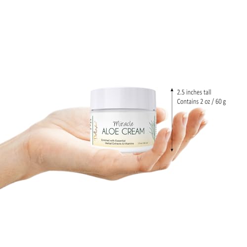 Deluvia Miracle Aloe Cream - Organic Aloe Vera Moisturizer for Face & Body, Soothes Eczema & Psoriasis