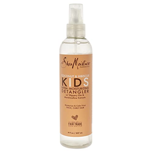 SheaMoisture Kids Detangler for Curly Hair, Extra Moisturizing Coconut & Hibiscus with Shea Butter, 8 oz