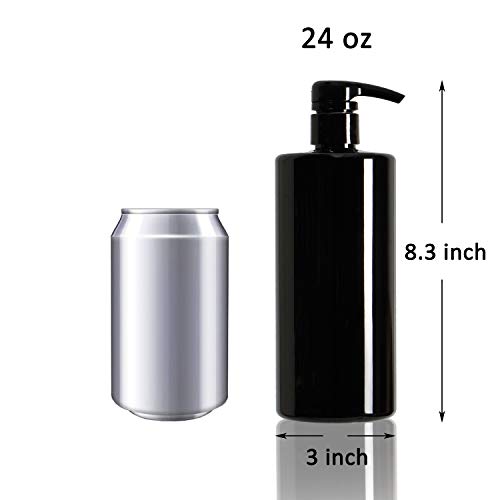 Youngever 4 Pack 24oz Reusable Pump Bottles for Shampoo & More - Leak-proof Lockable Dispensers