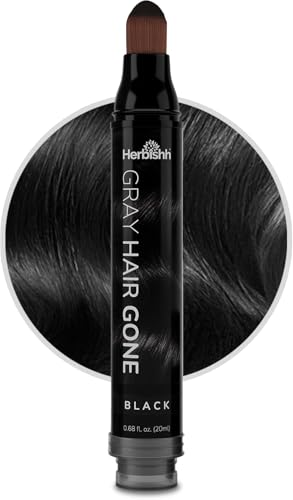 Herbishh Black Hair Root Touch-Up Pen for Instant Gray Coverage