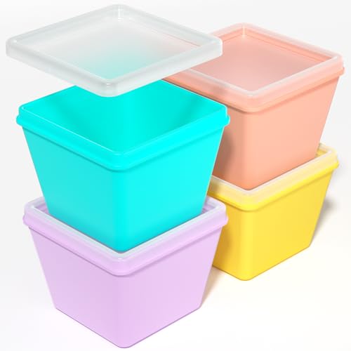 Gemice 1-Cup Silicone Freezer Molds with Lids - 4-Pack Food Storage