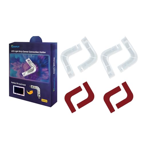 L-Shape LED Strip Light Connectors - Clear White Corner Holders