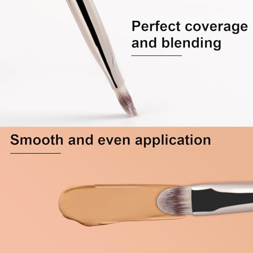 TEOYALL Round Flat Concealer Brush - Synthetic Precise Spot Coverage Tool