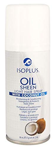 Isoplus Oil Sheen Hair Spray with Coconut Oil, 2 oz - Pack of 2