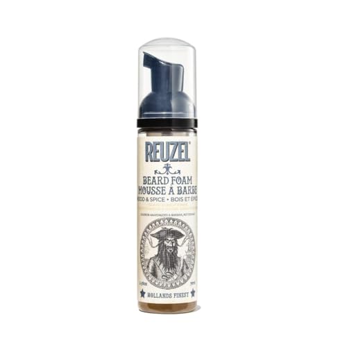 Reuzel Wood & Spice Beard Foam - Deodorizes, Hydrates & Tames Unruly Beard, 2.36 oz