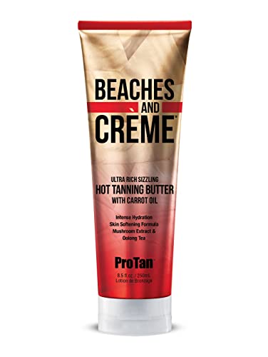 Pro Tan Beaches & Creme Sizzling Hot Tanning Butter 8.5oz - Tingle Heated Lotion for Darker Tan