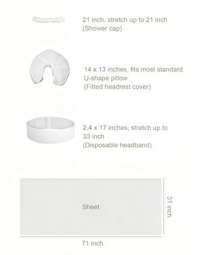 10 Sets Disposable Massage Bed Sheet Set with Headrest & Cap