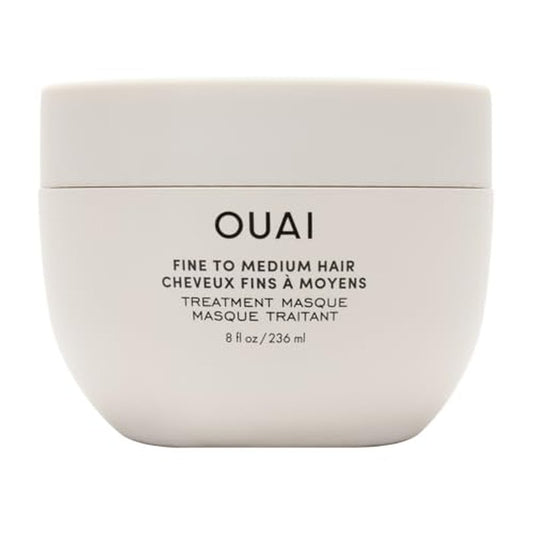 OUAI Fine to Medium Hair Treatment Mask - Lightweight Deep Conditioning Hair Mask with Shea Butter, Keratin & Panthenol - Helps Hydrate, Fight Frizz, Strengthen & Repair Damage (8 oz)