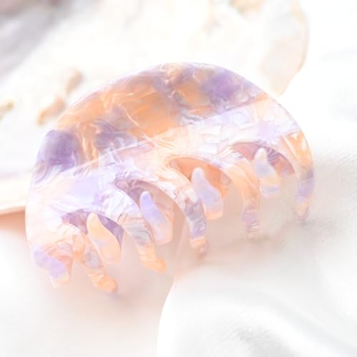 Prettyou 3in Handmade Celluloid French Design Barrettes Hair Claw – Tortoise Shell Hair Clip (Variation H)