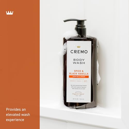 Cremo Body Wash for Men - Spice & Black Vanilla, 32 Fl Oz, Moisturizing & Fragrant