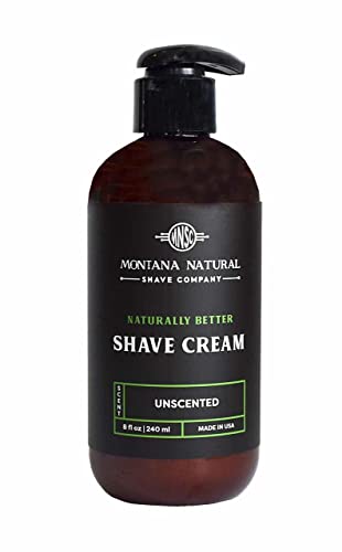 Unscented Natural Shaving Cream for Sensitive Skin - Hypoallergenic & Handcrafted in USA