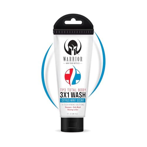 Warrior 3-in-1 Body Wash, Shampoo & Shaving Lather, Citrus Mint, 3.0 fl oz