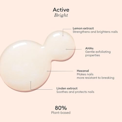 Manucurist Active Bright All in One Nail Perfector: Brightening Care Nail Polish - No Lamp - Vegan & Made in France - White Nail Polish - Nail Strengthener - Gifts for Women