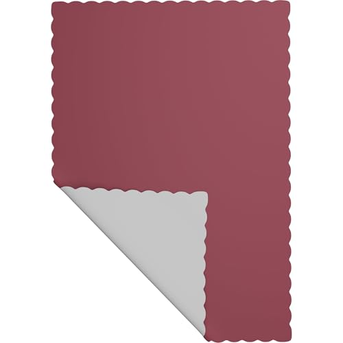 Burgundy Disposable Paper Placemats - Scalloped Edge, 100 Count